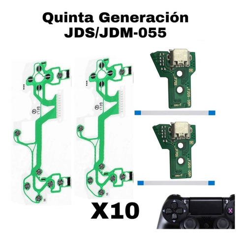 Kit Ps4 2 Centros De Carga + 10 Membranas 055 5ta Generación