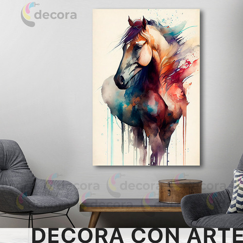 Cuadro Caballos Decoracion Artistica Elegante 60x40 Anim7