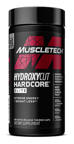 Imagen 1 de 2 de Suplemento en cápsulas MuscleTech  Performance Series Hydroxycut Hardcore Elite cafeína anhidra en pote 100 un