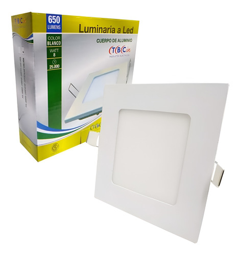 Panel Led Cuadrado 8w Para Embutir Luz Calida Tbcin