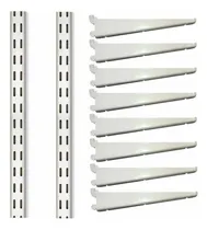 Comprar Kit 2 Rieles 1m 100cm + 8 Ménsulas 27cm Rapi Estant Blanco