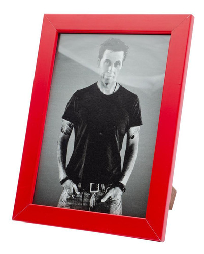 Porta Retrato Premium Fosco Vidro 15x21vermelho Mesa Parede