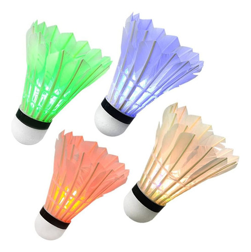 Volantes Led Para Bádminton Con Diseño De Pluma De Ganso Que