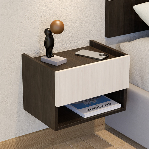 Buro Minimalista Repisa Flotante Mesa De Noche Lima Sobrio Studio Chocolate