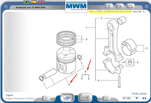 Pistão E Anel Std Motor Mwm Sprint S10 Troller Volare A5 A6