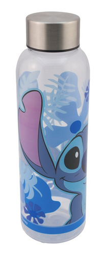 Botella De Agua Transparente C/tapa Disney Stitch 600 Ml