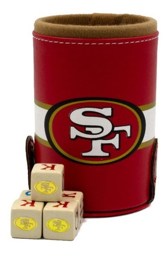 Imagen 1 de 6 de Cubilete 49ers San Francisco Con Portadados. Dados Grabados