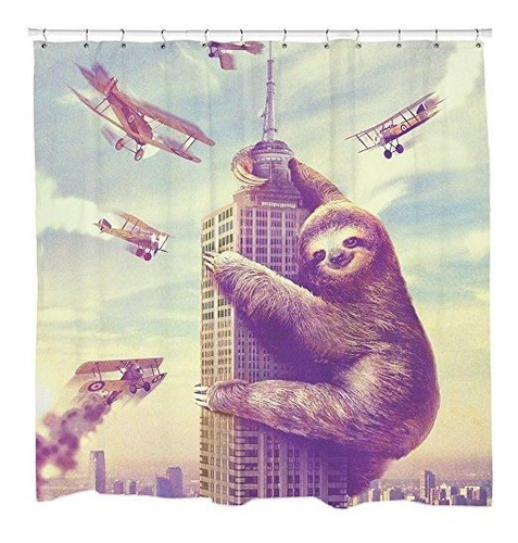 Slothzilla Funny Cortina De Ducha Impermeable De Sloth Climb