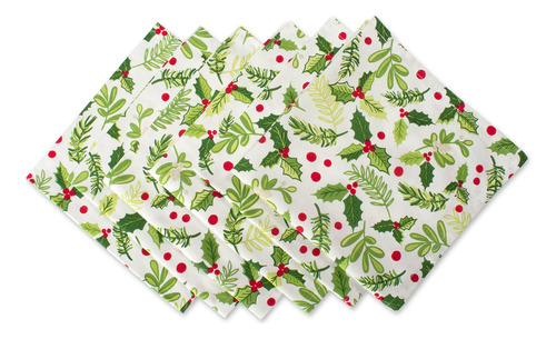 Juego De Servilletas Decorativas 50 X 50 Cm Vegetación Navid
