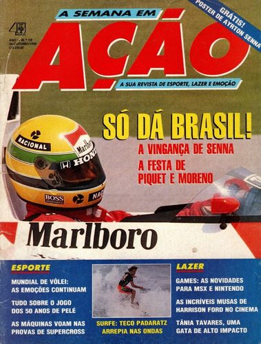 A Semana Em Ação Ano I Nº10 Outubro 1990 Pôster Ayrton Senna