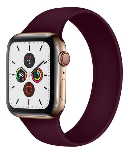 Malla Silicona Deportiva P Apple Watch 6 Se 38 40mm Elastica Color Bordó