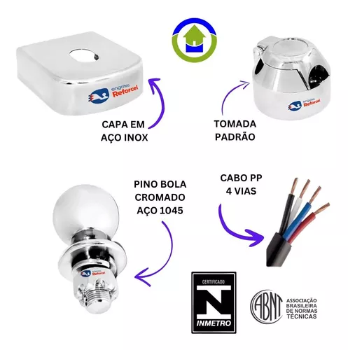 Engate Reboque Corsa Classic 95 a 2010 500Kg Inmetro - Engetran - Engate  para Reboque - Magazine Luiza