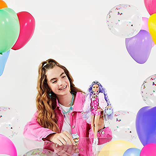 Boneca Barbie Extra e acessórios com cabelo comprido de pervinca