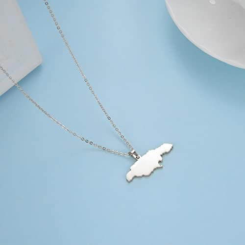 Collares Con Colgante De Mapa De Jamaica, Joyería De Acero I