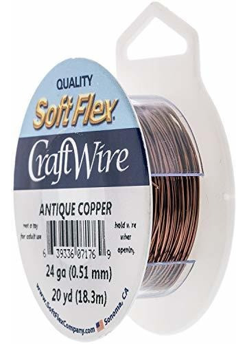 Alambre - Soft Flex 24 Gauge Craft Wire, Non-tarnish Antique