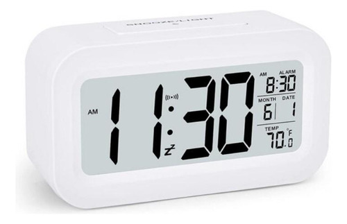 Mini Relógio De Mesa Digital Data Temperatura Alarme 9x6cm