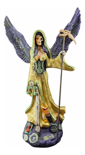 Figura Santa Muerte Dorada Hechicera Atrayente Riqueza 58 Cm