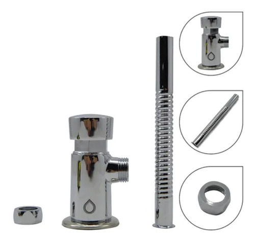 Imagen 4 de 7 de Griferia Push Orinal Metal-cromo