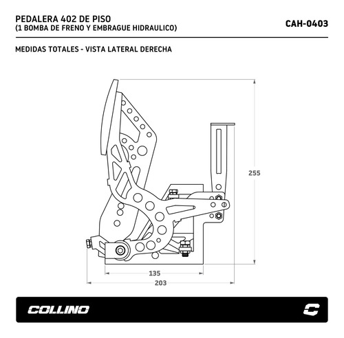 Imagen 4 de 8 de Pedalera De Piso 402 Collino 1 Bomba De Freno + 1 De Emb.