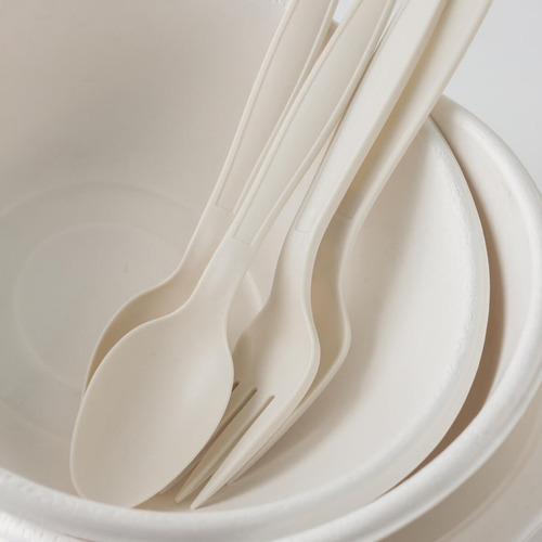 Colher Bagaço De Milho 16cm - Cx 500 Unidades Biodegradável