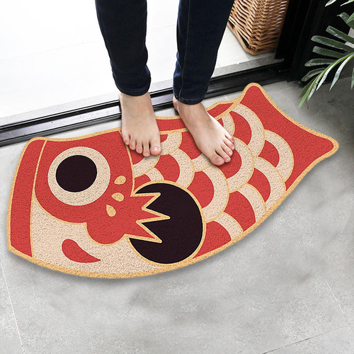 Para Felpudo Japonés Koi Para Exteriores, Felpudo Rojo