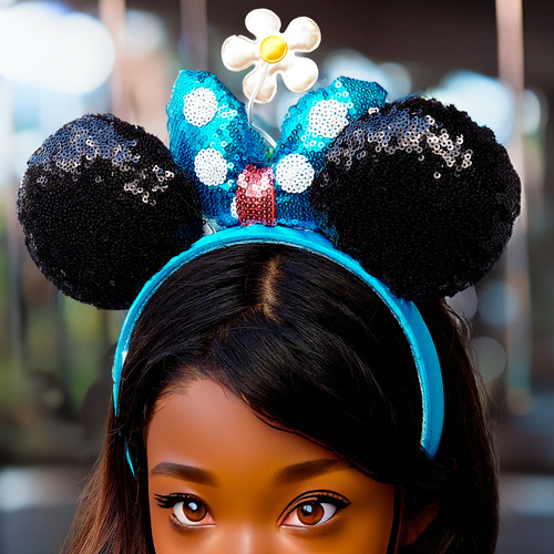 Diadema Moda Disney Minnie Mouse Azul Disneylandia Original Azul