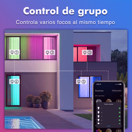 Bh 2 Focos Wifi Smart Led Rgb 9w Bombilla Alexa Google