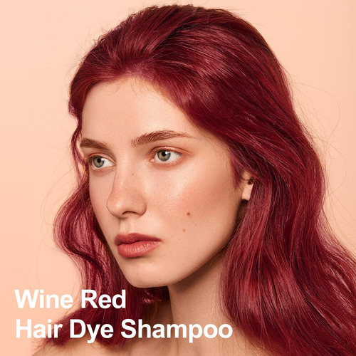 Shampoo De Tintura De Cabelo Tyayw Wine Red 500ml 3 Em 1 De