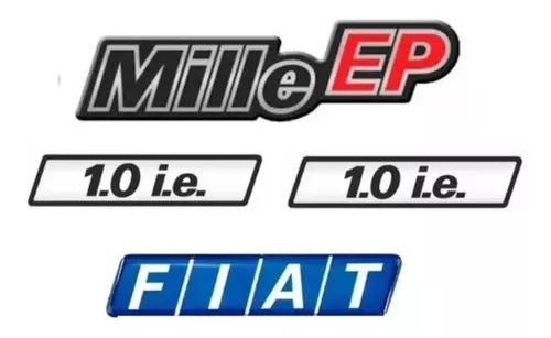 Kit Adesivos Fiat Uno Mille Ep 1.0 I.e Emblemas Resinado