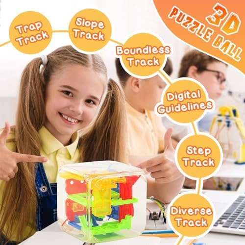 Cubo De Laberinto 3d Nutrias Puzzle, 72 Obstáculos Puzzle Cu