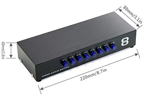 Mtviki 8 Puertos 8en 1out Av Rca Splitter Selector Switch Ad