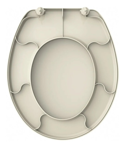 Imagem 3 de 5 de Assento Tampa Vaso Sanitário Universal Oval Creme Tupan