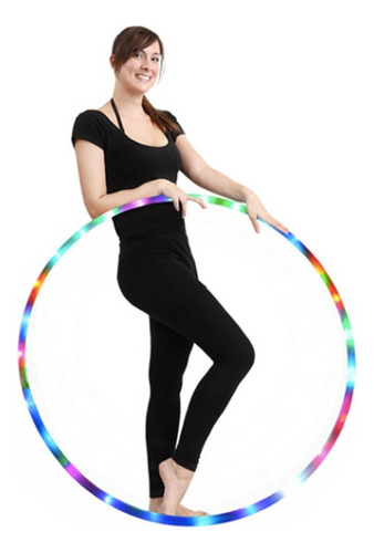 Aros Hula Hoop Led Luces Rgb Fitness Dance Baile Colapsable