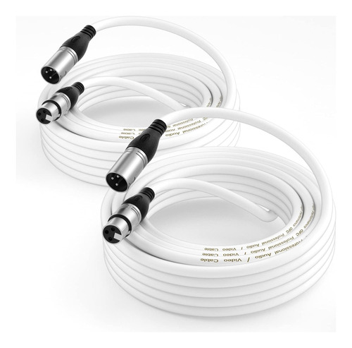 Pack De Cables Xlr Ebxya Blanco, 10,6m C/u, 2 Pcs