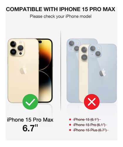 Ocase Para El iPhone 15 Pro Max Case Fase De Billetera Desmo