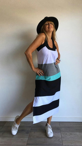 Imagen 3 de 10 de Vestido Solero Largo Verano Algodón Pima