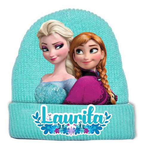 Gorro Lana Frozen Elsa Ana Personalizado Niñas 