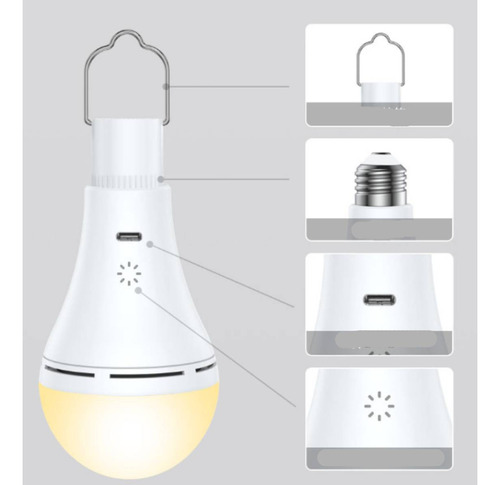 Lámpara Led De Emergencia Usb De 9 W