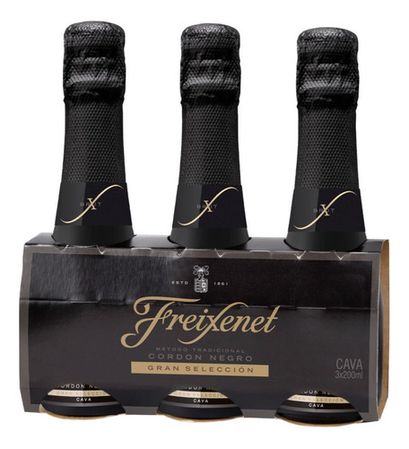 Cava Fx Mini Cordón Negro 3pack