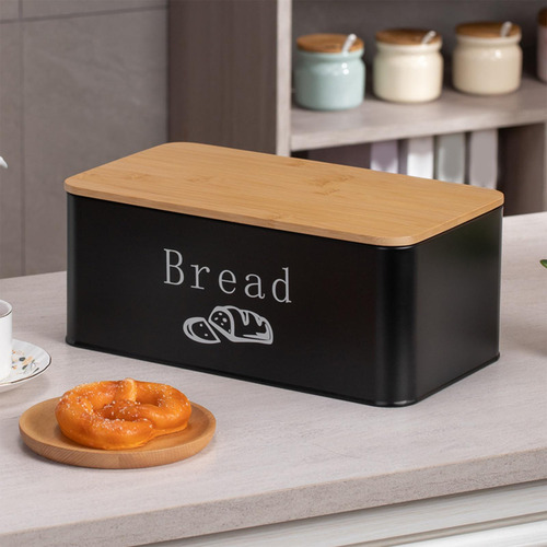 Con Tapa De Bambú, Recipiente Multiusos Para Guardar Pan,