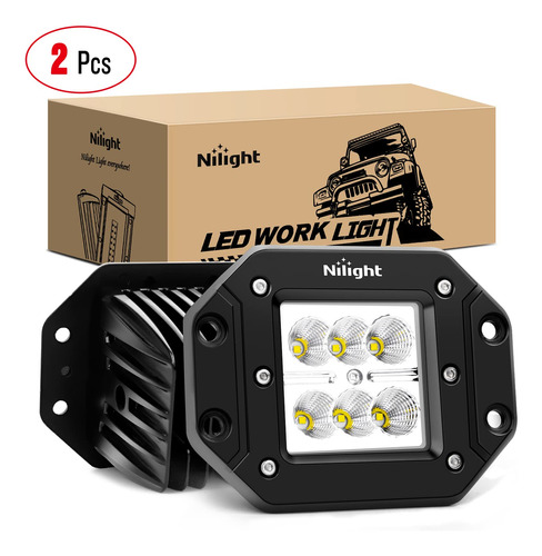 Nilight 2pcs 18w Flood Led Luz De Trabajo Luces De Conduccir