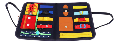 Juguete Busy Board De Fieltro Azul Oscuro Montessori Sensory