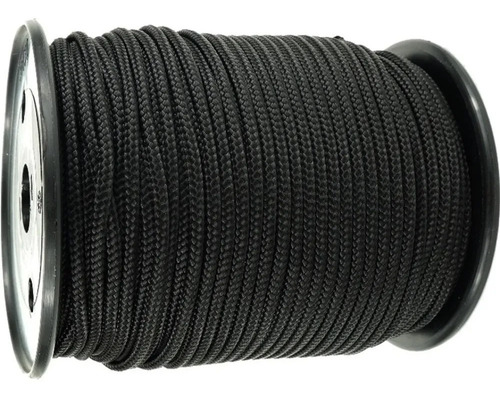 Imagen 1 de 5 de 50.m Soga Cuerda Negra 4.mm Trenzada Camping Multiuso Negro