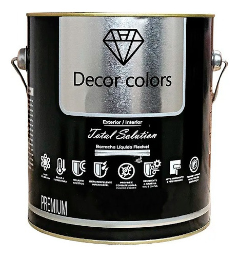 Tinta Emborrachada Decor Colors 3,6lts - Cor Branco Acabamento Brilhante Cor Athena