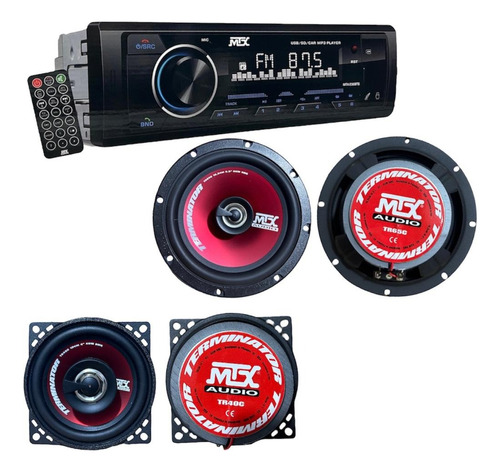 Paquete Estereo Mtx 450w + Bocinas De 6.5 + Bocinas De 4