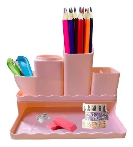 Organizador Boligrafos Lapices Maquillaje Multifuncional Color Azul