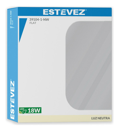 Pack 6 Lámparas Led Techo 18W, 4000K, Estévez, Color Níquel