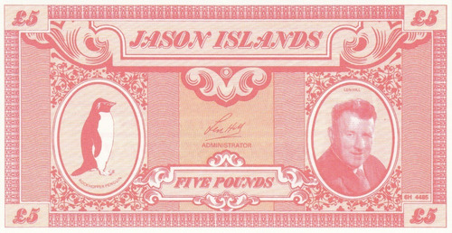 4124 - Jason Island 5 Five Pounds 1979 Unc Pick-nl