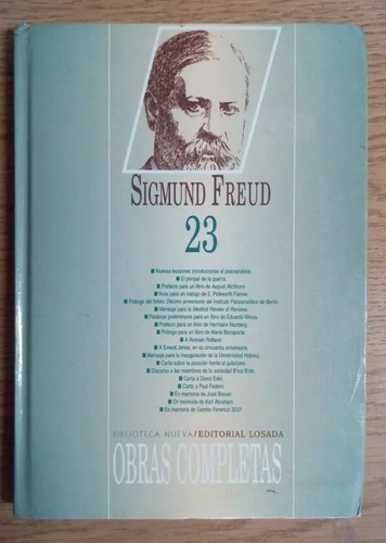 Obras Completas Freud Tomo 23 Losada Biblioteca Nuevo