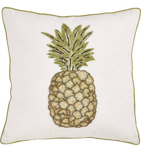 Saro Lifestyle Ananas Design Beaded Pineapple Throw Pillow C